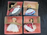 4 Vintage Madame Alexander Dolls Bulgaria 557, Little Nanny Etticoat 428, Netherlands 591