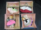 4 Vintage Madame Alexander Estonia 545, Mary Mary 451, Bopeep 483, Marme 415