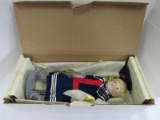 Franklin Heirloom Dolls Porcelain Head/Hands/Feet Collector Doll w/ Stand