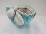 Blue/White Pottery Jug Pearl Leaf Motif