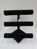 Black Fabric 3 Pillar Bracelet/Bangle Stand