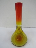 Yellow to Red Fade Wide to Narrow Neck Glass Décor