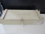 Vintage Ammunition For Cannon w/ Explosives Projectiles Wood Crate w/ Rope Handles