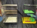 2 Metal/Plastic Pet Cages w/ Accessories