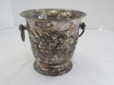Silverplate Bowl w/ Grape/Foliage Pattern Design w/ 2 Hoops
