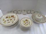 Camelot Stoneware Sandstone Color Japan Floral Pattern Lot