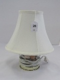 Glass Urn Design/Shell Inlay Desk Lamp w/ White Shade