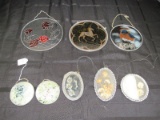 8 Glass Wall/Patio Hanging Décor Press Flowers, Bird Motif, Etc.