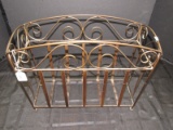 Scroll Design/Slat Body Metal Newspaper/Magazine Stand