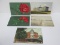5 Antique 1907/08 Postcards w/ Green 1902 Series Benjamin Franklin Stamps
