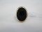 Large Black Oval Center Ring w/ Twist Trim