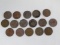 16 Lincoln Vintage One Cent Coins 1948, 1950, 1944, 1915, 1919, 1927, Etc.