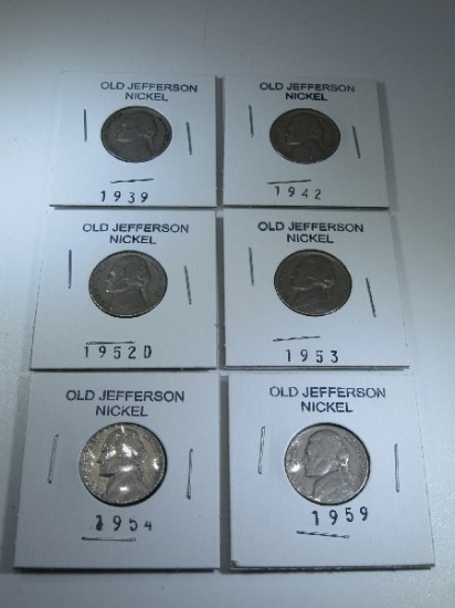 6 Old Jefferson Nickel