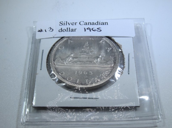 Silver Canadian 1965 Dollar