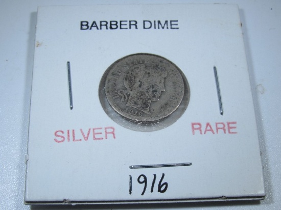 Barber Dime 1916 Silver Rare
