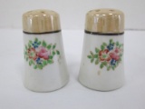 Japan Stamped Pair Vintage Porcelain Floral Motif Salt/Pepper Shakers