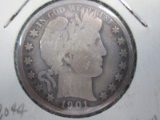1901-S Barber Silver Half Dollar