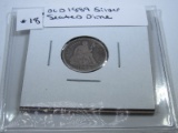 Old 1889 Silver Seated Dime