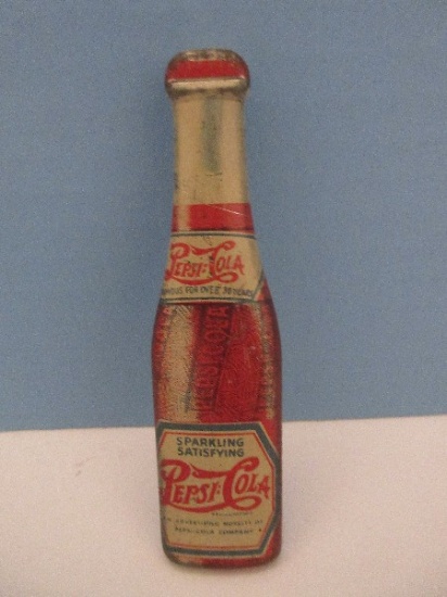 Novelty Awesome Early Metal Pepsi-Cola Bottle Shape Bottle Opener © 1940