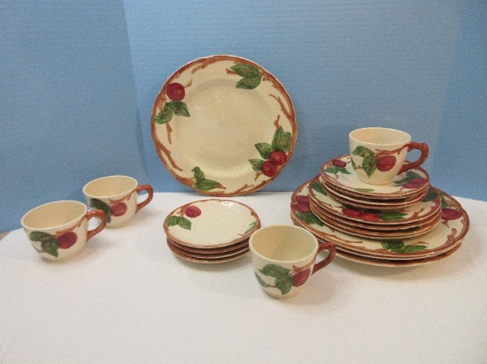 20 Pieces - Franciscan Earthenware Apple Pattern Dinnerware 5 Piece Place Setting For 4