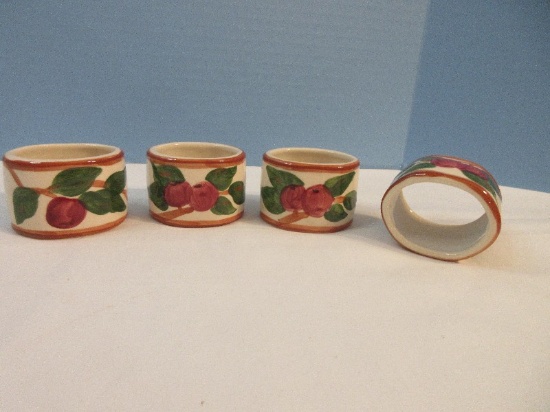 Franciscan Earthenware Apple Pattern Dinnerware 4 Set Napkin Rings