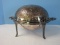 3 Pieces - Edwardian Style Silverplate Cloche Rolling Dome Food Warmer/Server