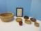 Group - Carved Wooden Apple, 3 Decorative Wooden Artisan Bowls