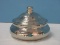 Aluminum Pyxis Covered Trinket Dish Hammered Finish Pattern