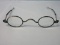 Antique Wire Frame Straight Eared Reading Spectacles Eye Glasses w/ Adjustable Temples