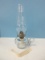 Early Pressed Glass Chamber Kerosene Oil Lamp w/ Applied Finger Hold