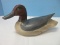 Carved Wooden Duck Decoy Glass Eyes Hand Painted Green Wing Teal Signed V. Jong © 1986