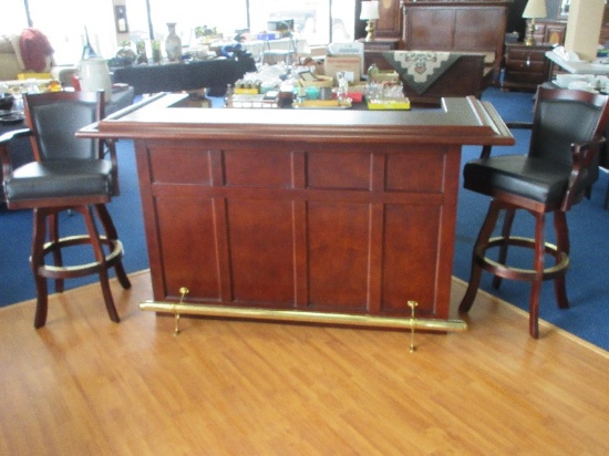Awesome 3 Piece Beach Mfg. Classic Large Bar Brown Cherry Finish