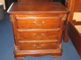 Graebel Furniture Cherry French Baroque Style Night Stand w/ 2 Dovetail Drawers