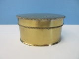 Oval Brass Trinket Box Braided Rope Trim