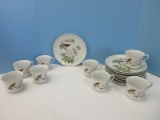 16 Pieces - Sheffield China Chinese Garden Pattern Original Design Birds & Flowers