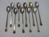 10 Rogers AA Silverplate Ribbon Bow Floral Design Iced Teaspoons