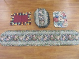 Group - Misc. Linen Placemats & Table Runner Fruit/Floral Designs