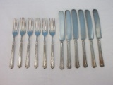 12 Piece - Oneida Silver Rockford S.P. Co. Triple Plate Longfellow - Sovereign 6 Forks