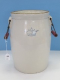 Robinson-Ransbottom Blue Crown Stamp Mark 3 Gallon Pottery Stoneware Pickle Crock