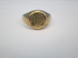 14k Gold Berlin Center High School 1920's Inside Band Monogram 