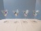 Set - 4 Gorham Crystal Stem Martini Glasses on The Dot Pattern