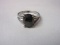 Traditional Sterling Ring w/ Black Faceted Stone Signet Style