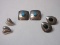 3 Pier - Sterling Pierced Earrings Southwestern Design Turquoise, Droplet w/ Onyx