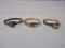 3 Rings Stamped 10k Gold w/ Pearl Size 1 1/2, Stamped 10k Gold w/ Garnet Size 3 1/2
