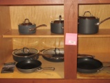 12 Pieces - Calphalon Metal Utensil Safe Nonstick Cookware Pots, Pan Skillets & Lids