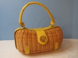 Sonda Roberts Collection Squared Wicker Basket Handbag/Pocket Book/Purse