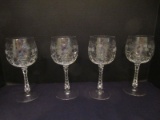 Set - 4 Scarce Find Exquisite Rock Sharpe Cut Crystal 7 1/2