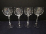 Set - 4 Magnificent Rock Sharpe Cut Crystal 6 1/4