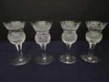 Rare Find Set - 4 Edinburgh Crystal Cut Thistle Pattern 3 1/2