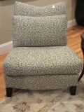 Century Furniture Contemporary Modern Armless Slipper Chair Black Finish Wooden Legs